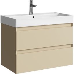 Тумба с раковиной Aqwella Geometria 80 морская дюна 2 ящика