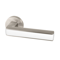 Дверная ручка Armadillo Urban R.URB52.CUBE SN/White-19 матовый никель/белый