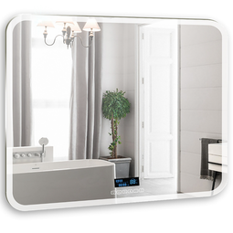 Зеркало Azario Стив LED 80 с часами подсветкой и подогревом