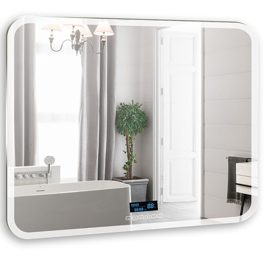 Зеркало Azario Стив LED 80 с часами подсветкой и подогревом