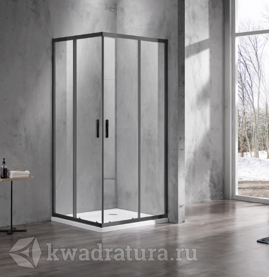Душевой уголок Azario Milton 90х90х200 черный профиль AZ-ND1142