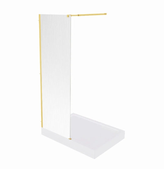 Душевая перегородка Bas Walk in SP-130-W-BG 130x190 матовое золото стекло волна