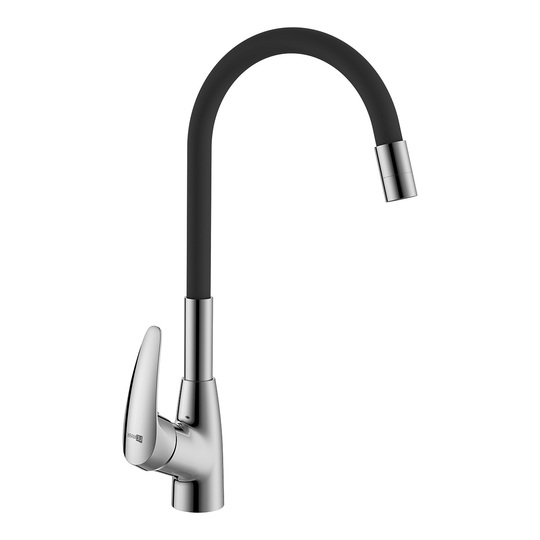 Смеситель для кухни Lemark LM0415C-Black Линара хром/черный с гибким изливом