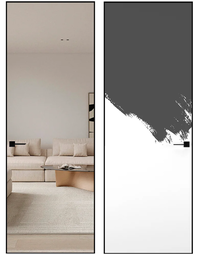 Скрытая дверь невидимка Hausdoors Инвизибл алюминиевая черная кромка 4 стороны лицевая сторона зеркало/противоположная сторона под покраску