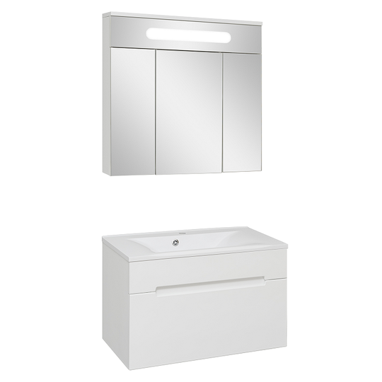 Комплект мебели для ванной Aqua de Marco Оливия 80 белый подвесной 1 ящик