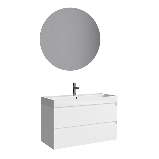 Комплект мебели для ванной Aqwella Geometria 100 белый матовый