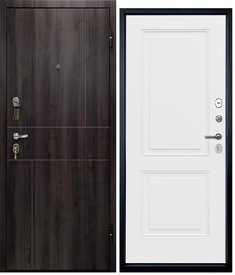 Входная дверь Промет Градо Орех темный/Антрацит/Белый