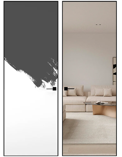 Скрытая дверь невидимка обратного открывания Hausdoors Инвизибл Реверс алюминиевая черная кромка 4 стороны лицевая сторона под покраску/противоположная сторона зеркало