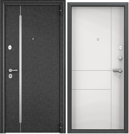 Дверь входная стальная Торэкс Delta 100 Черный шелк SP-5N/КТ Белый D33