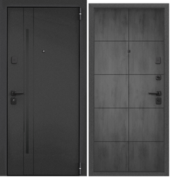 Дверь входная стальная Торэкс Tau LT MP Темно-серый букле графит SP-93B/ПВХ Бетон темный T-35