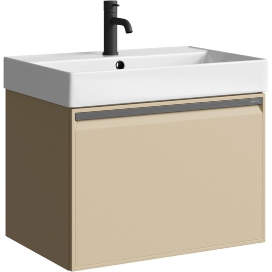 Тумба с раковиной Aqwella Pure 66 капучино светлый