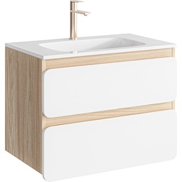 Тумба с раковиной Aqwella Vento 75 акация/белый