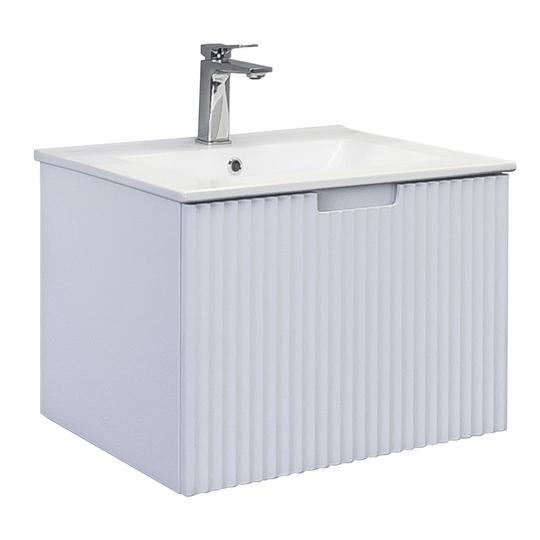 Тумба с раковиной Comforty Муром 60П белый матовый