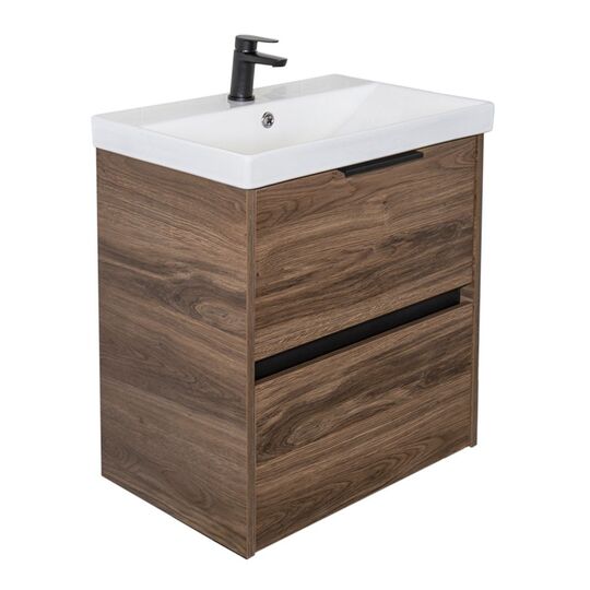 Тумба с раковиной Comforty Селенга 60 дуб темно-коричневый
