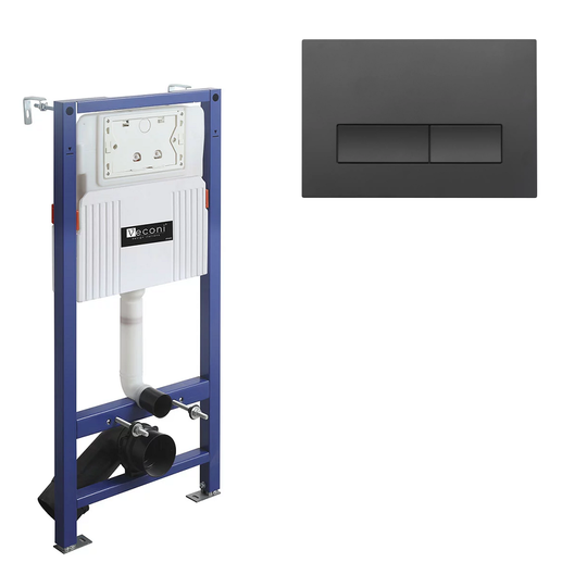 Инсталляция Veconi Frame V600 с кнопкой Flush V1 черный матовый