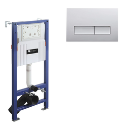 Инсталляция Veconi Frame V600 с кнопкой Flush V1 хром глянец