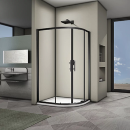Душевой уголок Veconi RV-08B 100x80x190 черный профиль